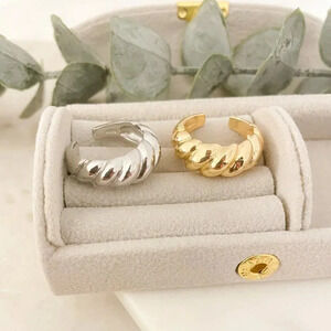 925 Sterling Silver Croissant Ring Statement Ring Chunky Thick Ring